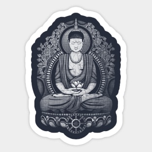 Gautama Buddha Distressed Halftone Sticker